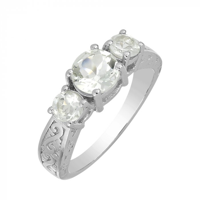 Inel argint cu 3 pietre de ametist verde - IVA0112 [1]