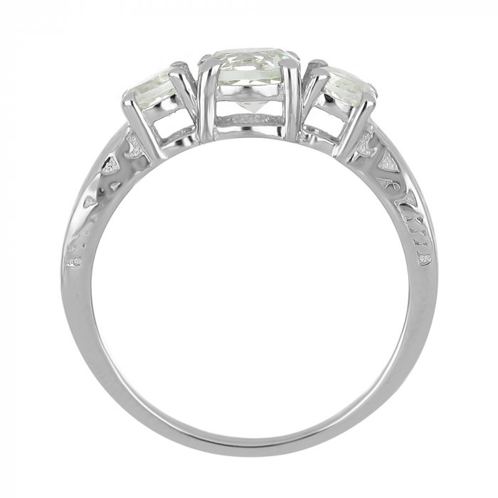 Inel argint cu 3 pietre de ametist verde - IVA0112 [4]