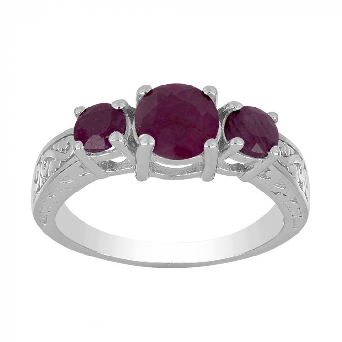 Inel argint cu 3 pietre de rubin - IVA0114 [2]