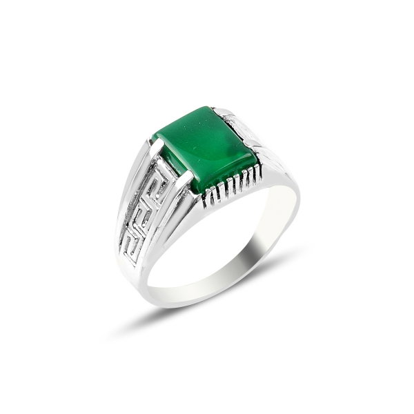 Inel argint cu agat verde [1]