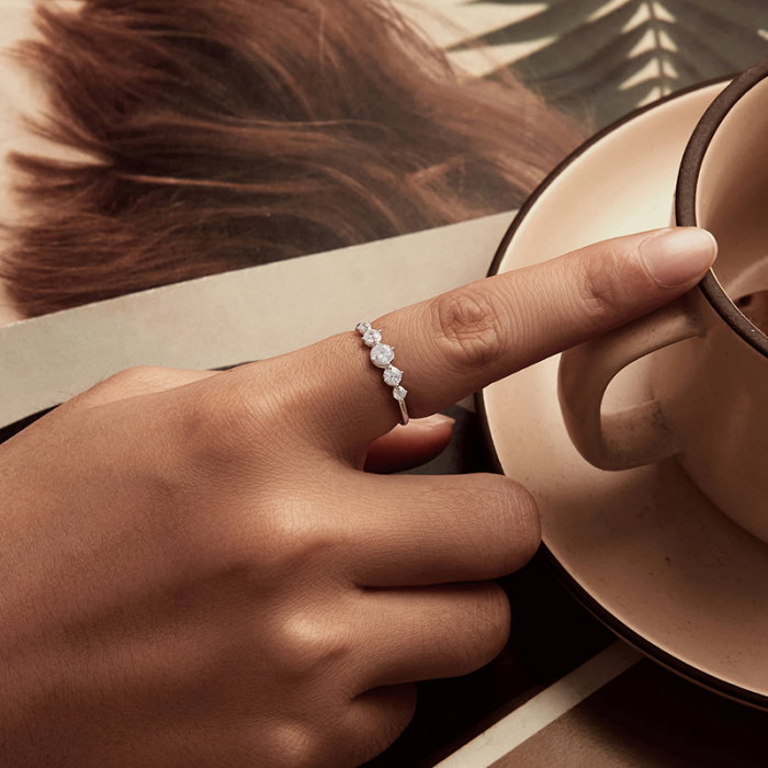 Inel argint cu cinci zirconii [7]