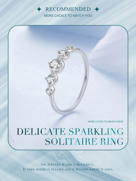 Inel argint cu cinci zirconii [20]