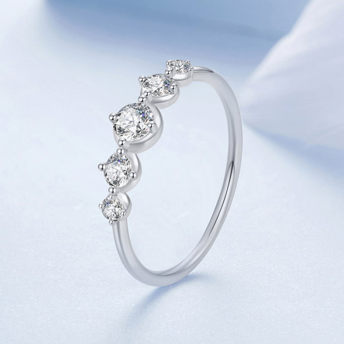 Inel argint cu cinci zirconii [2]