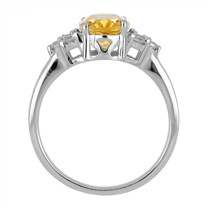 Inel argint cu citrin si 6 cristale de zirconiu alb - IVA0104 [4]