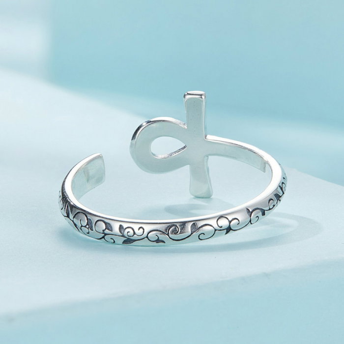 Inel argint cu cruce Ankh, reglabil [6]