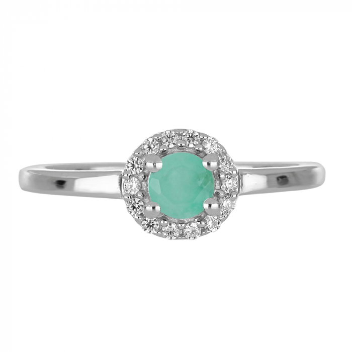 Inel argint cu Emerald si cristale de zirconiu alb - IVA0118 [3]