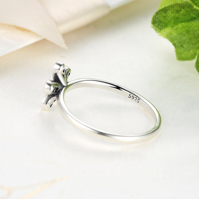 Inel argint cu floare si zirconii albe - Be Nature IST0012 [4]