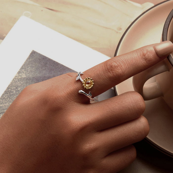 Inel argint cu floarea soarelui [4]