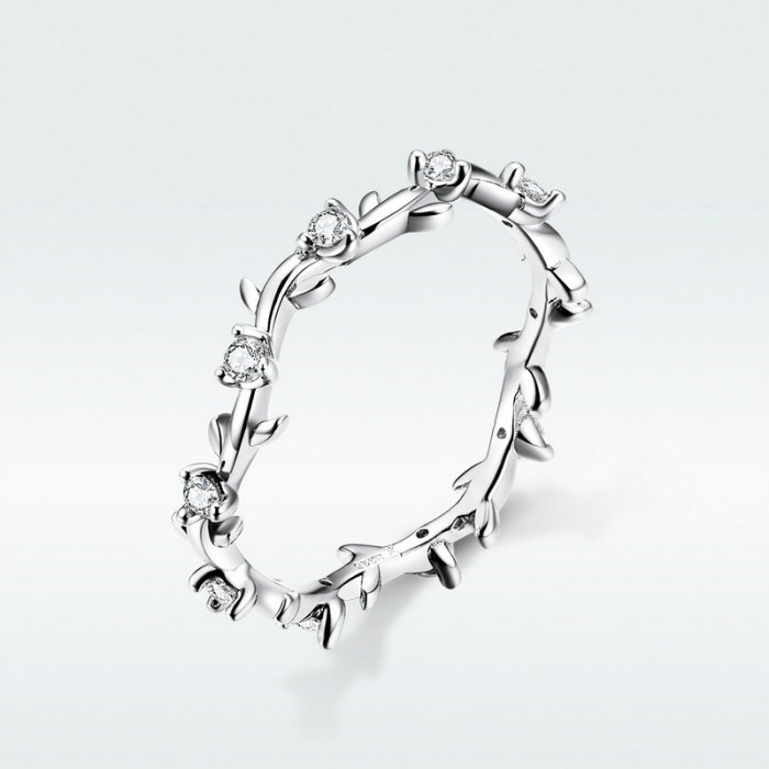 Inel argint elegant cu floricele albe [7]