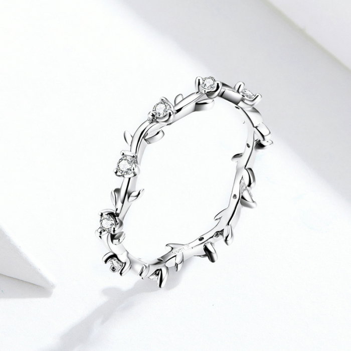 Inel argint elegant cu floricele albe [4]