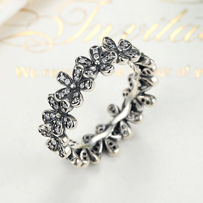 Inel argint cu floricele si zirconii albe - Be Nature IST0011 [3]