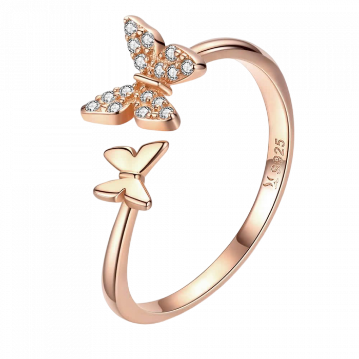 Inel argint cu fluturasi si zirconii [4]