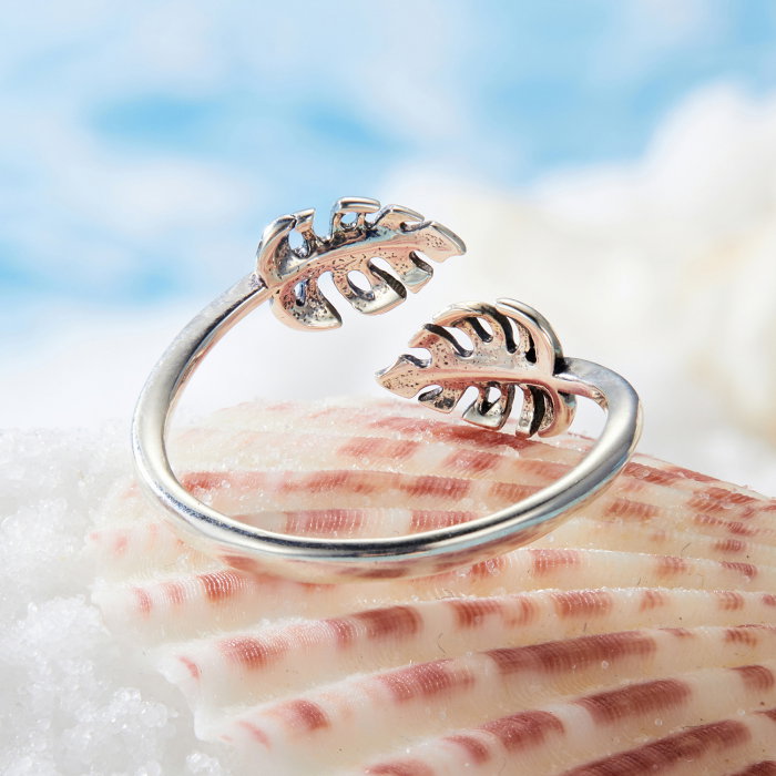 Inel argint cu frunze [9]