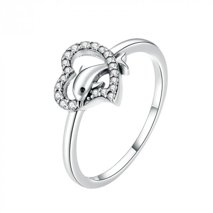 Inel argint cu inima si delfin [1]