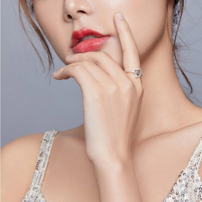 Inel argint cu inima si delfin [2]