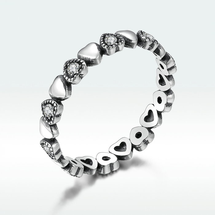 Inel argint cu inimioare [9]