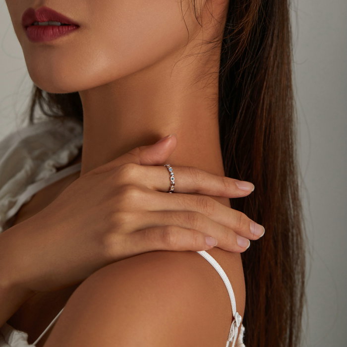 Inel argint cu inimioare si zirconii curcubeu [2]