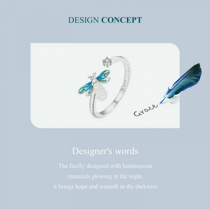 Inel argint cu licurici fosforescent [12]