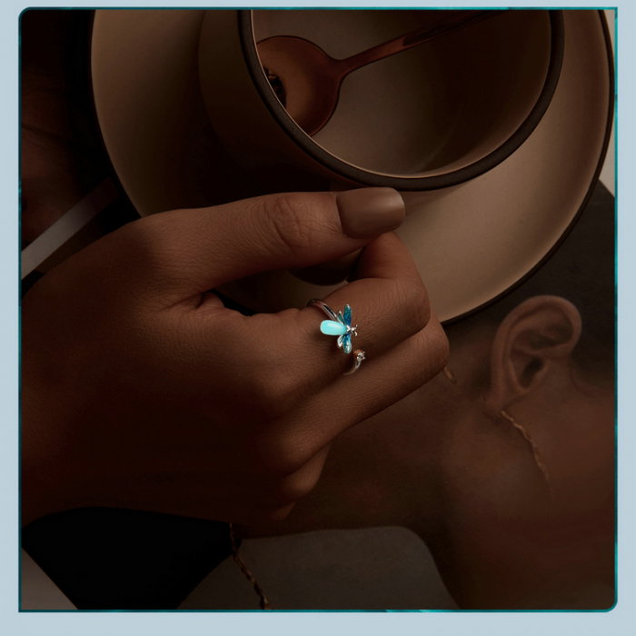 Inel argint cu licurici fosforescent [15]