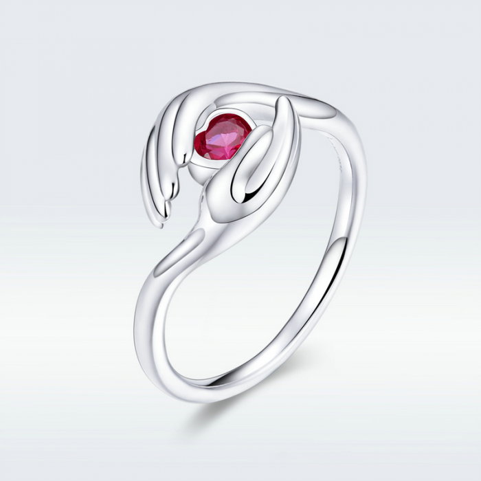 Inel argint cu maini protectoare si zirconiu [9]