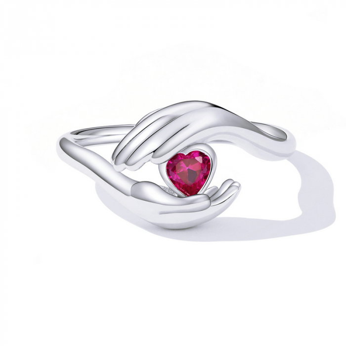 Inel argint cu maini protectoare si zirconiu [2]