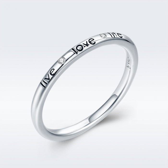 Inel argint cu mesajul LIVE LOVE LIFE [3]