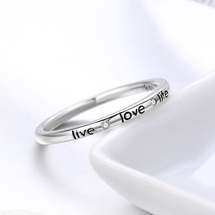 Inel argint cu mesajul LIVE LOVE LIFE [4]