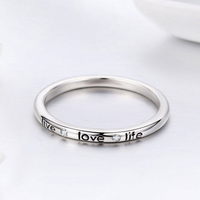 Inel argint cu mesajul LIVE LOVE LIFE [5]