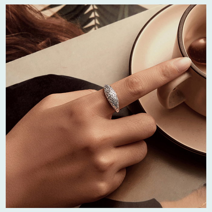 Inel argint cu model floral [16]