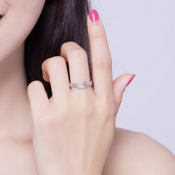 Inel argint cu pene, reglabil [2]