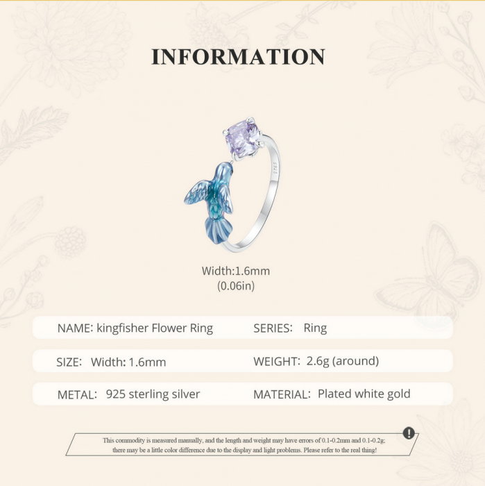 Inel argint cu pescarel albastru [10]