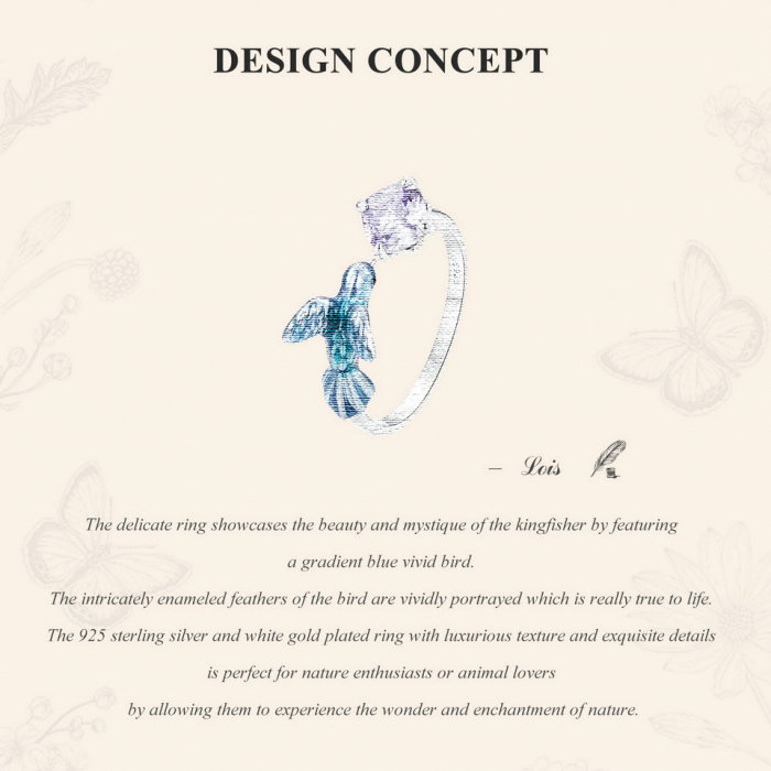 Inel argint cu pescarel albastru [7]