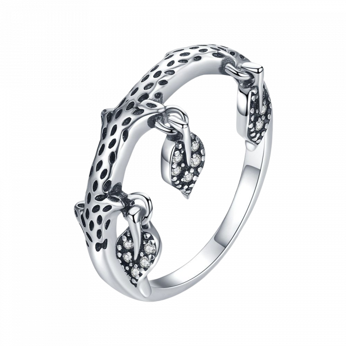 Inel argint cu ramura si frunze [1]