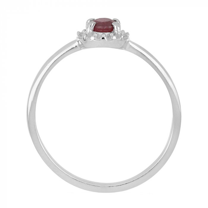 Inel argint cu rubin si cristale de zirconiu alb - IVA0120 [3]