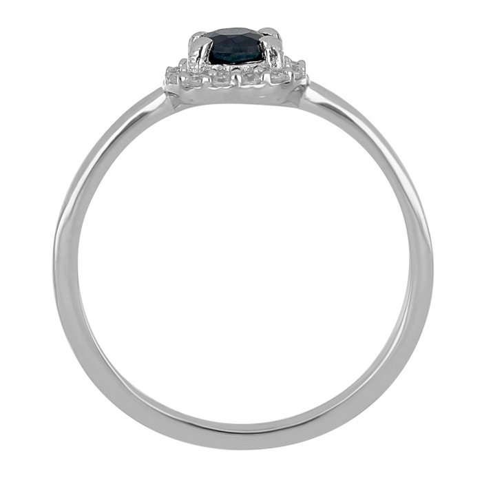 Inel argint cu Safir Albastru si cristale de zirconiu alb - IVA0117 [4]