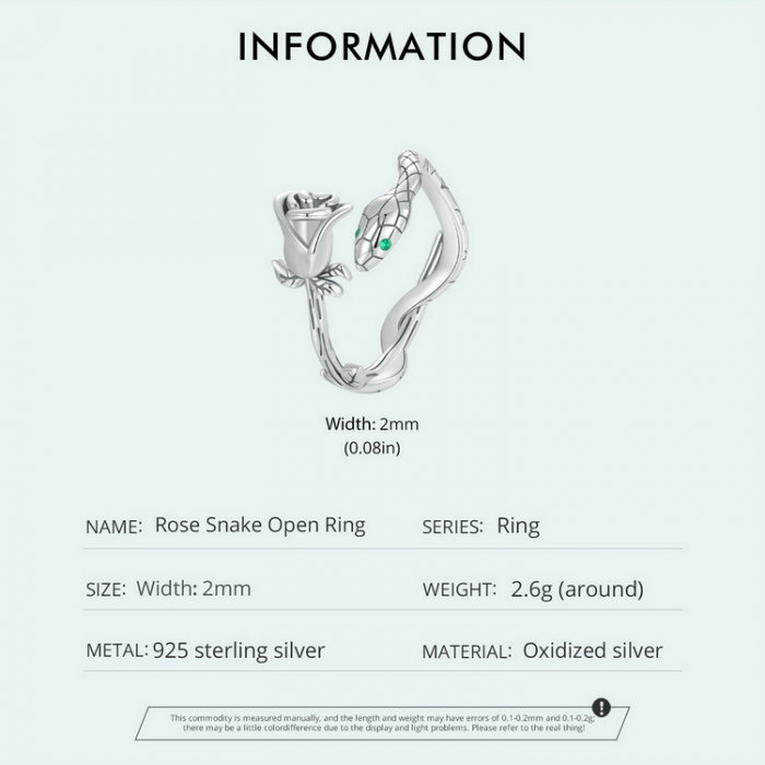 Inel argint cu sarpe si trandafir [9]