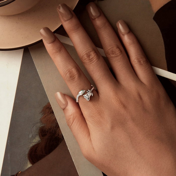 Inel argint cu sarpe si trandafir [8]