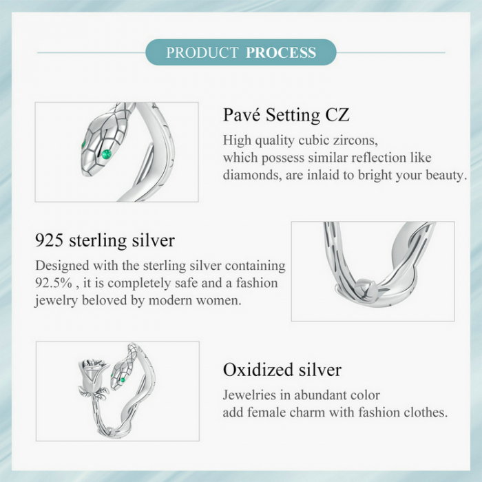 Inel argint cu sarpe si trandafir [11]