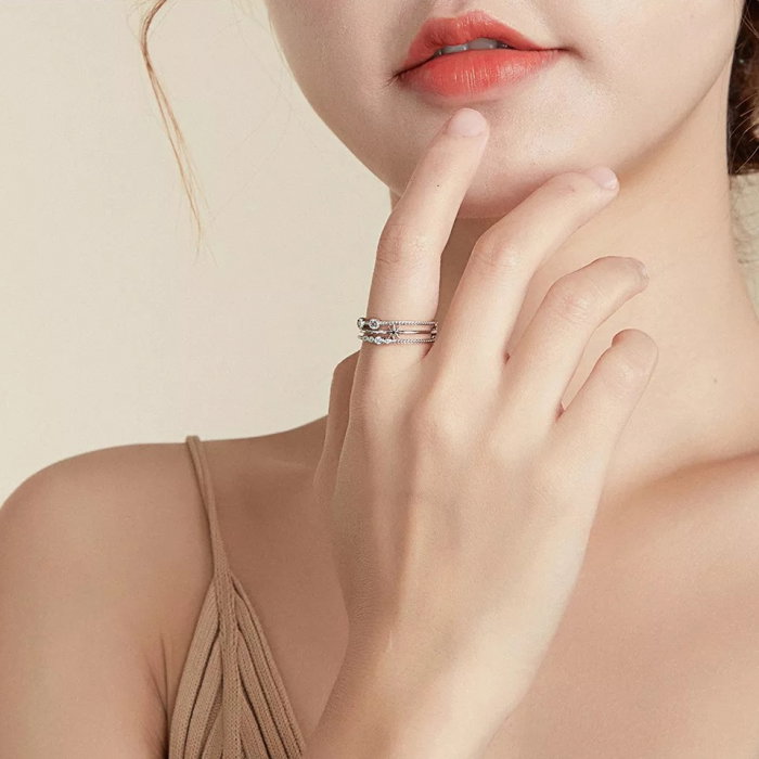 Inel argint cu stelute si zirconii [5]