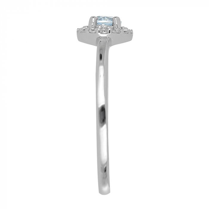Inel argint cu Topaz Albastru Londra si cristale de zirconiu alb - IVA0119 [4]
