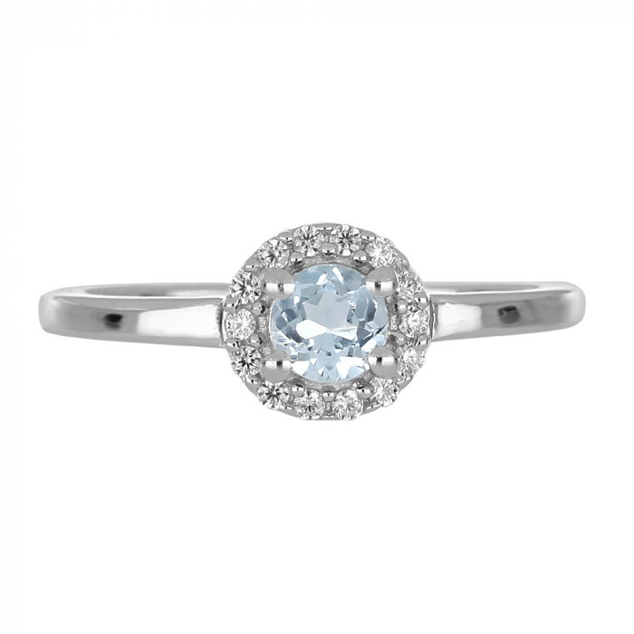 Inel argint cu Topaz Albastru Londra si cristale de zirconiu alb - IVA0119 [3]
