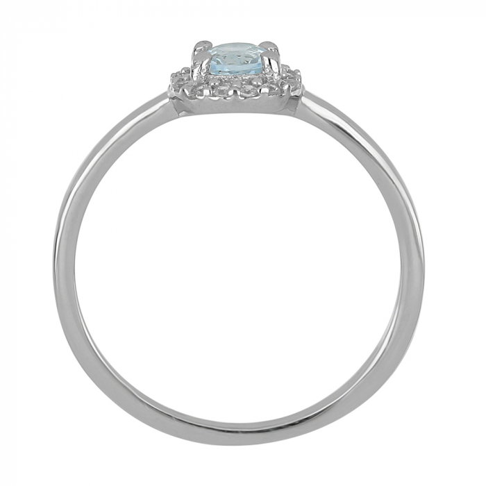 Inel argint cu Topaz Albastru Londra si cristale de zirconiu alb - IVA0119 [5]