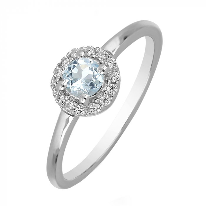 Inel argint cu Topaz Albastru Londra si cristale de zirconiu alb - IVA0119 [1]