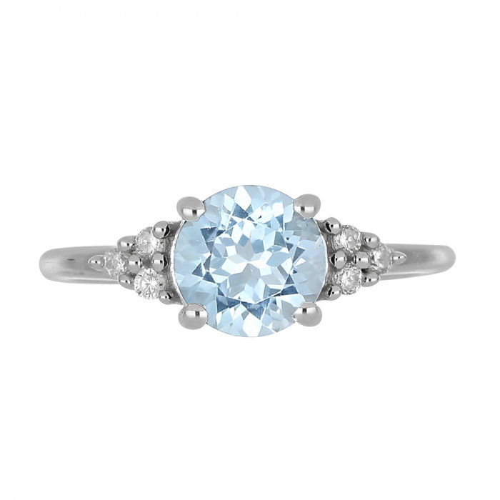 Inel argint cu topaz cer albastru si 6 cristale de zirconiu alb - IVA0084 [4]