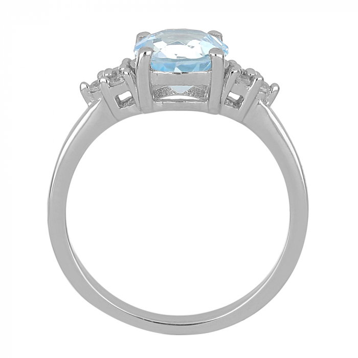 Inel argint cu topaz cer albastru si 6 cristale de zirconiu alb - IVA0084 [5]