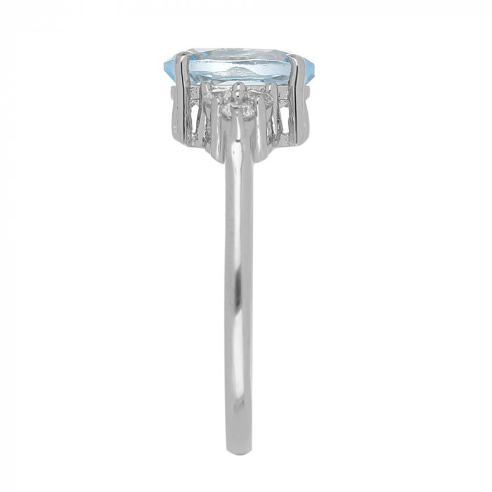 Inel argint cu topaz cer albastru si 6 cristale de zirconiu alb - IVA0105 [5]