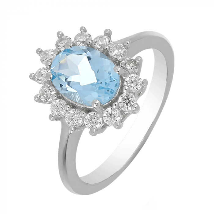 Inel argint cu topaz si cristale de zirconiu alb - IVA0096 [1]