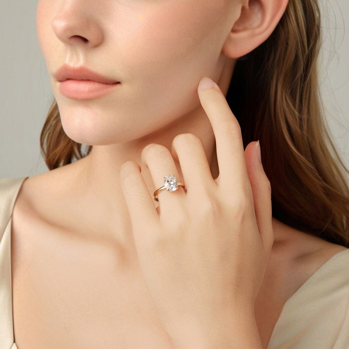 Inel argint cu Zirconia oval [10]