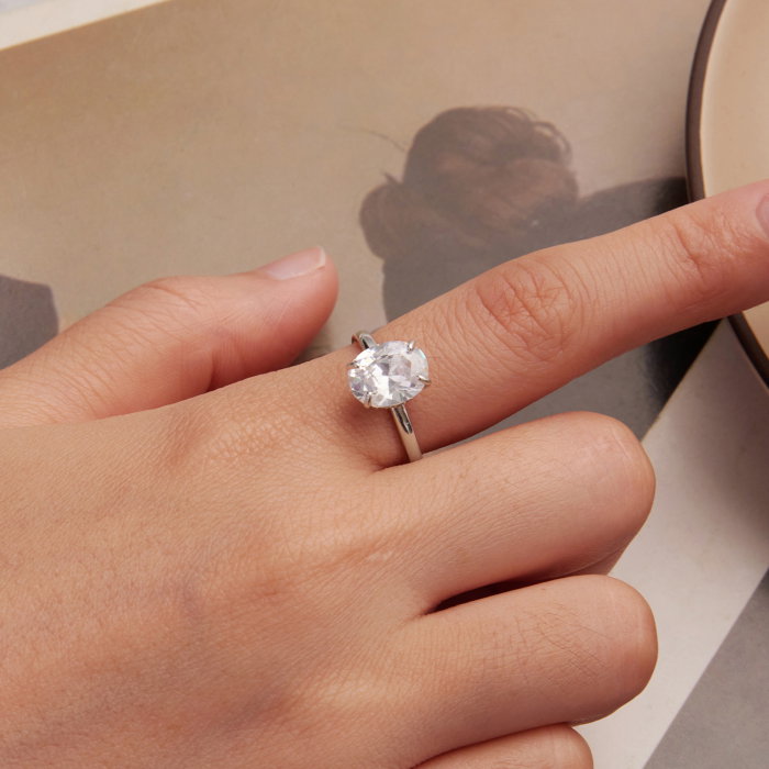 Inel argint cu Zirconia oval [5]