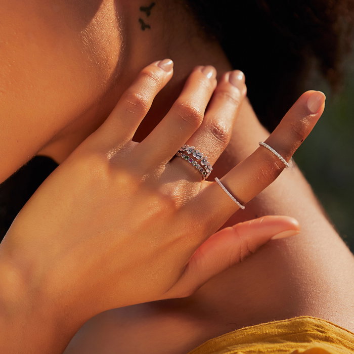 Inel argint cu zirconii colorate [2]